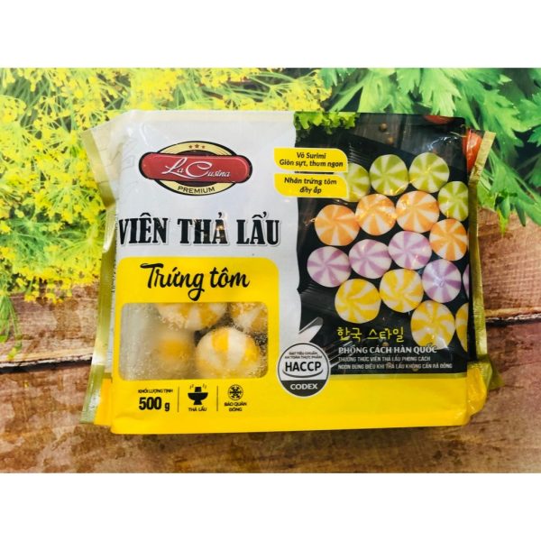 Viên Thả Lẩu Trứng Tôm (nhím Việt Vàng Lacusina) 500g